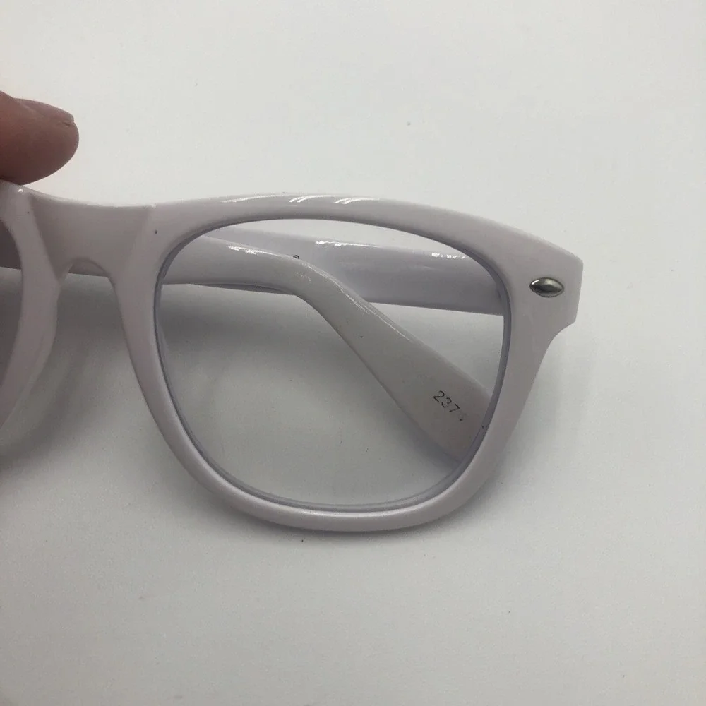 Womens Glasses Frames Zenni White Square Shaped  W/ Lens Preowned Used With Case